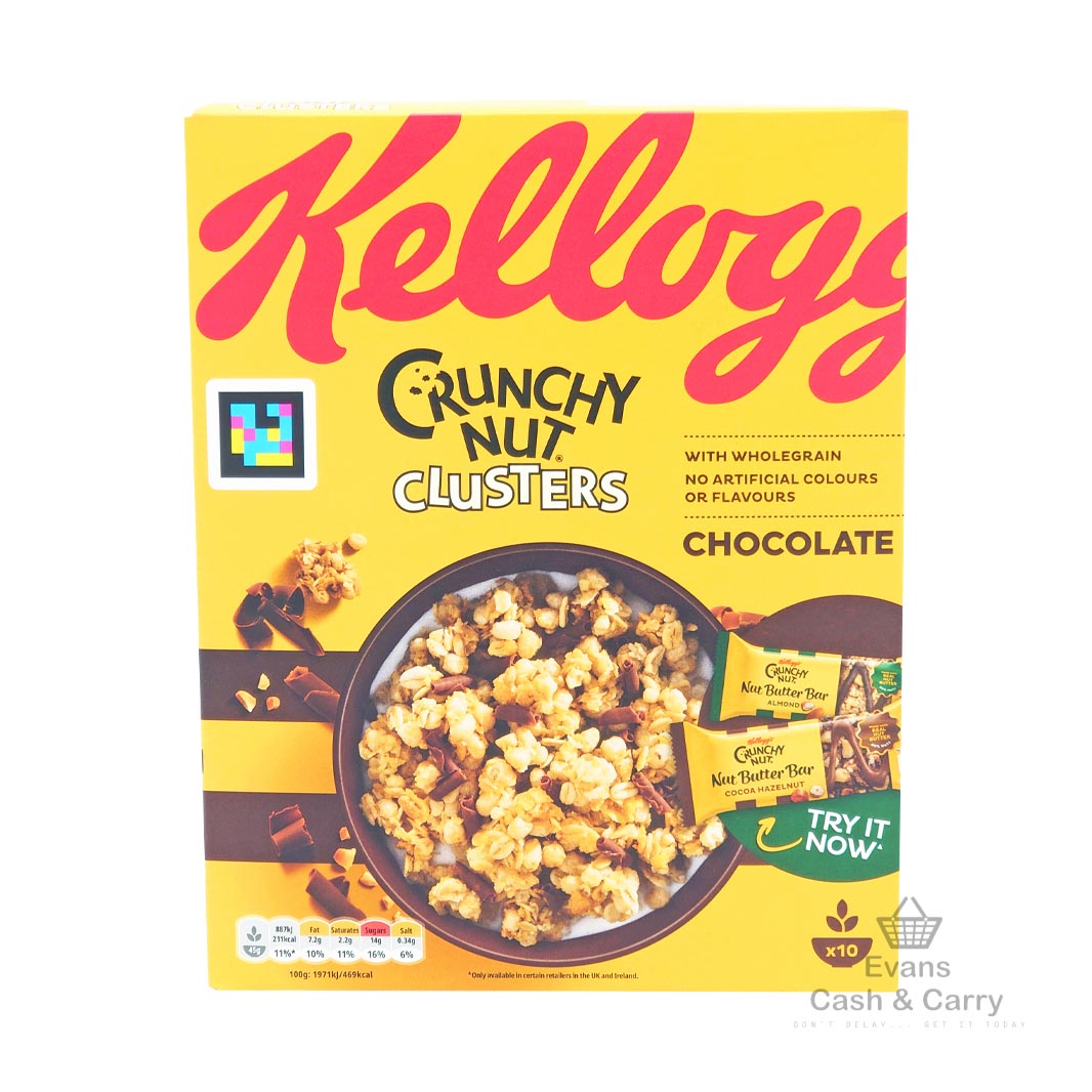 BBE - 12/23) - Kelloggs Crunchy Nut Chocolate Clusters (450g