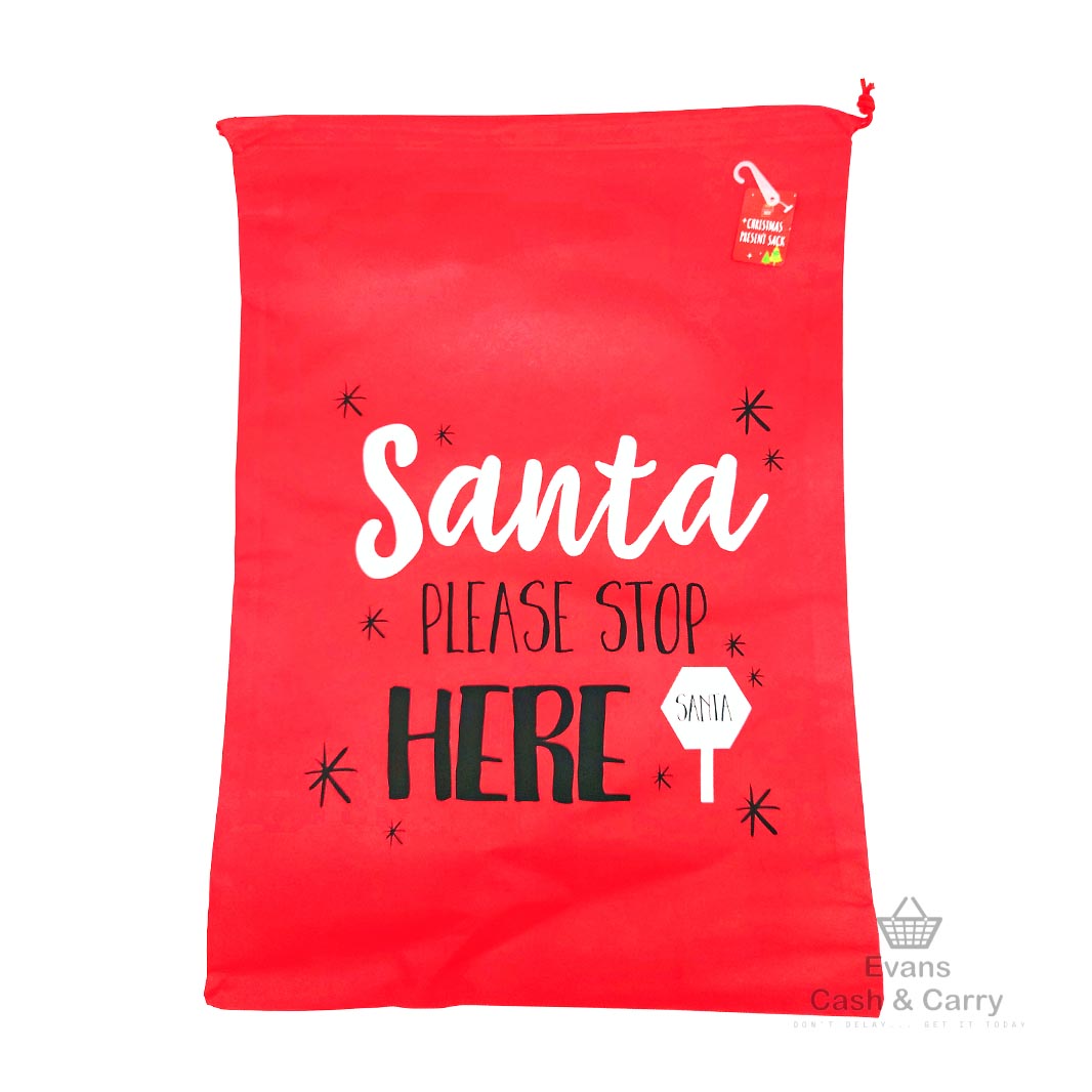 Santa Stop Here Sack (70x48cm)