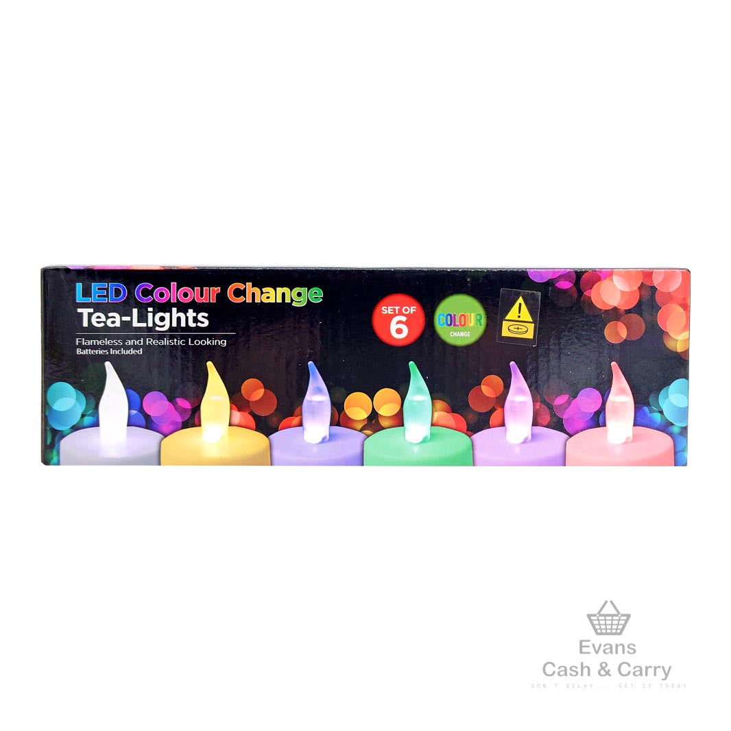 LED Colour Change Tea-Lights (Set of 6)