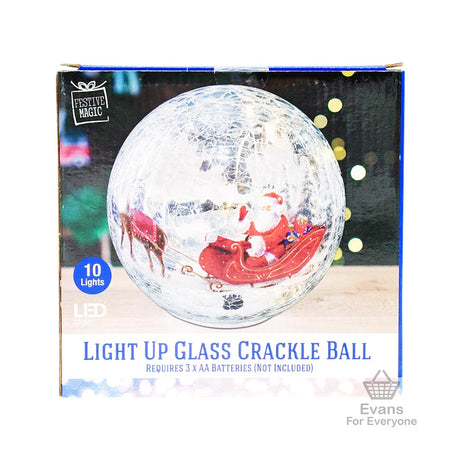 Light Up Glass Crackle Ball (Assorted)