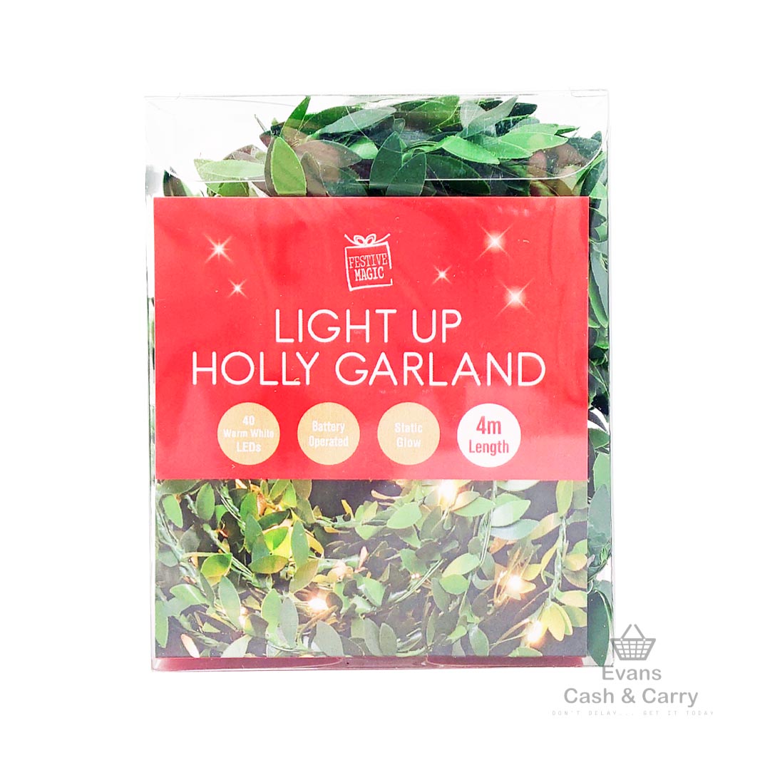 Light up Holly Garland