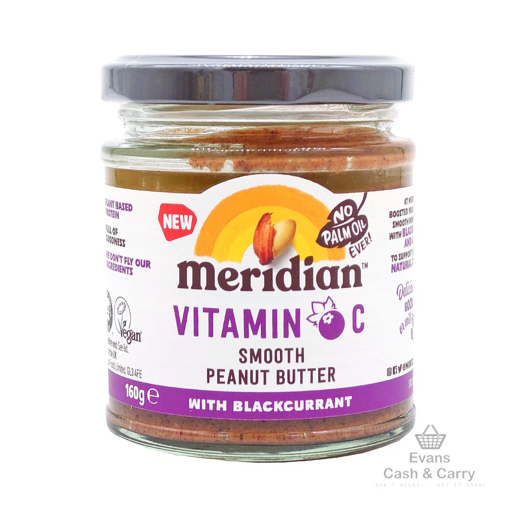 (BBE - 03/24) Meridian Smooth Peanut Butter - Blackcurrant (160g)