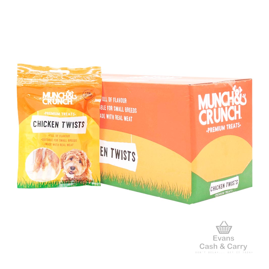 CASE of (BBE 20/02/25) Munch Crunch Chicken Twists (24x60g)