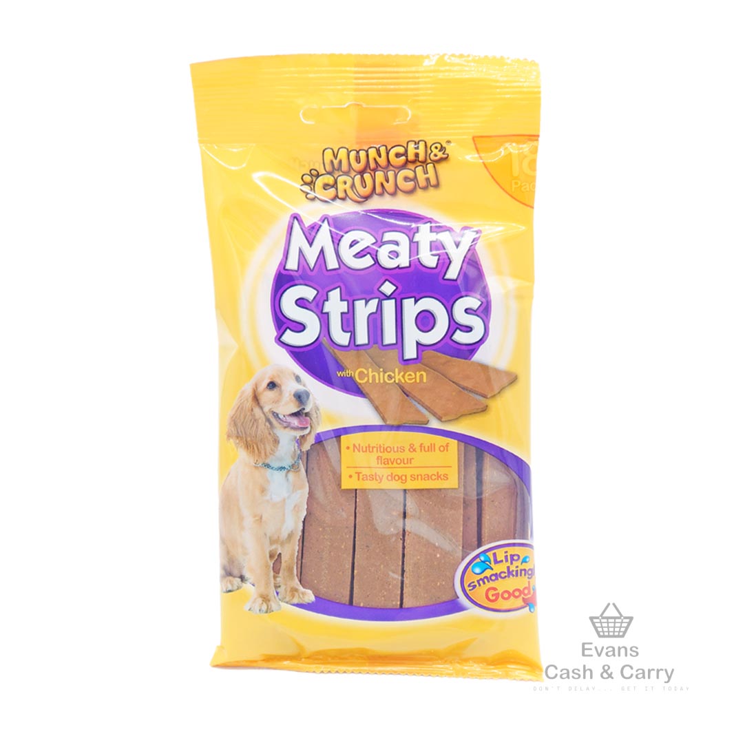 (BBE - 18/07/25) Munch Crunch Meaty Strips - Chicken (162g)