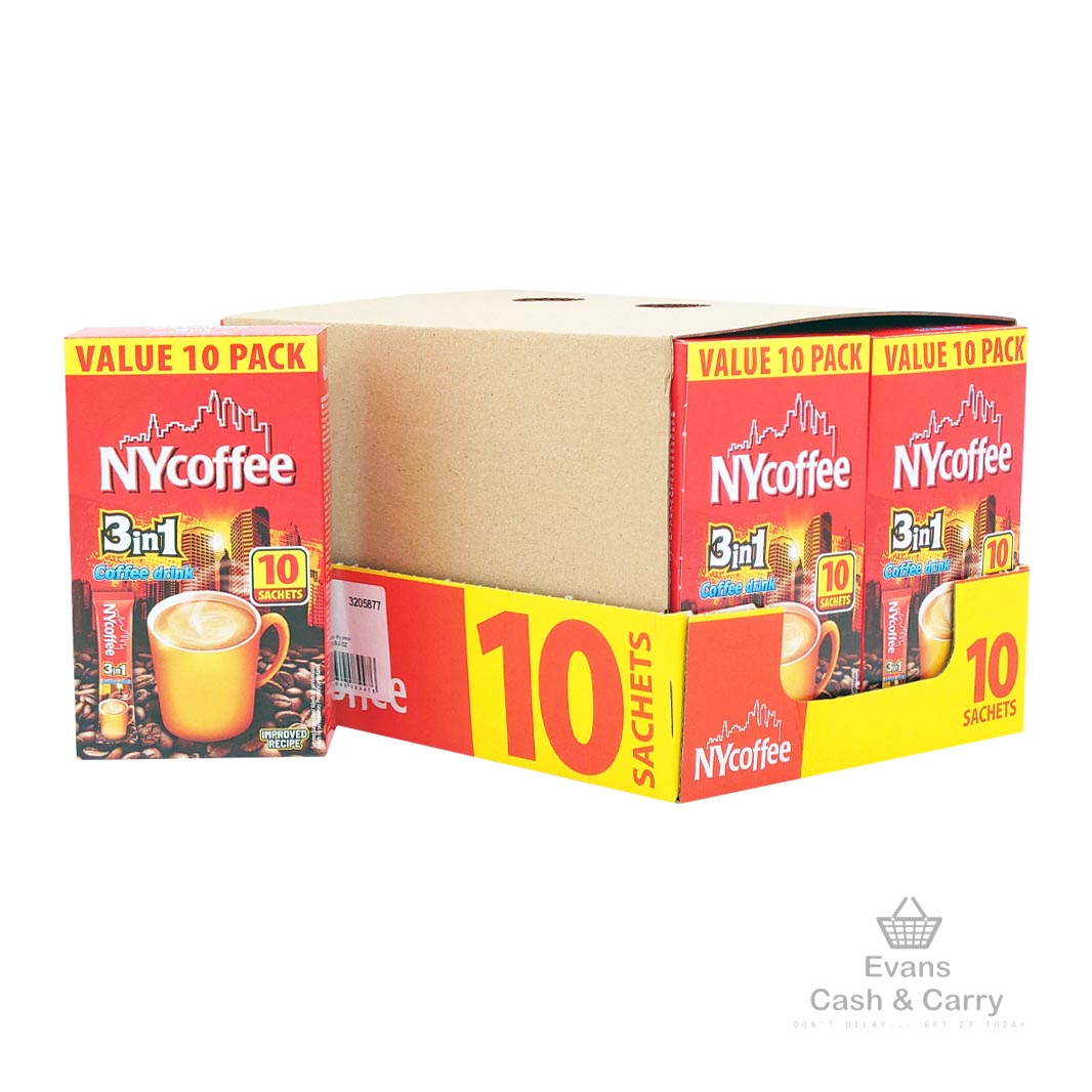 (BBE 25/09/25) CASE of NY Coffee Red 3in1 (10x 10 Sachets)