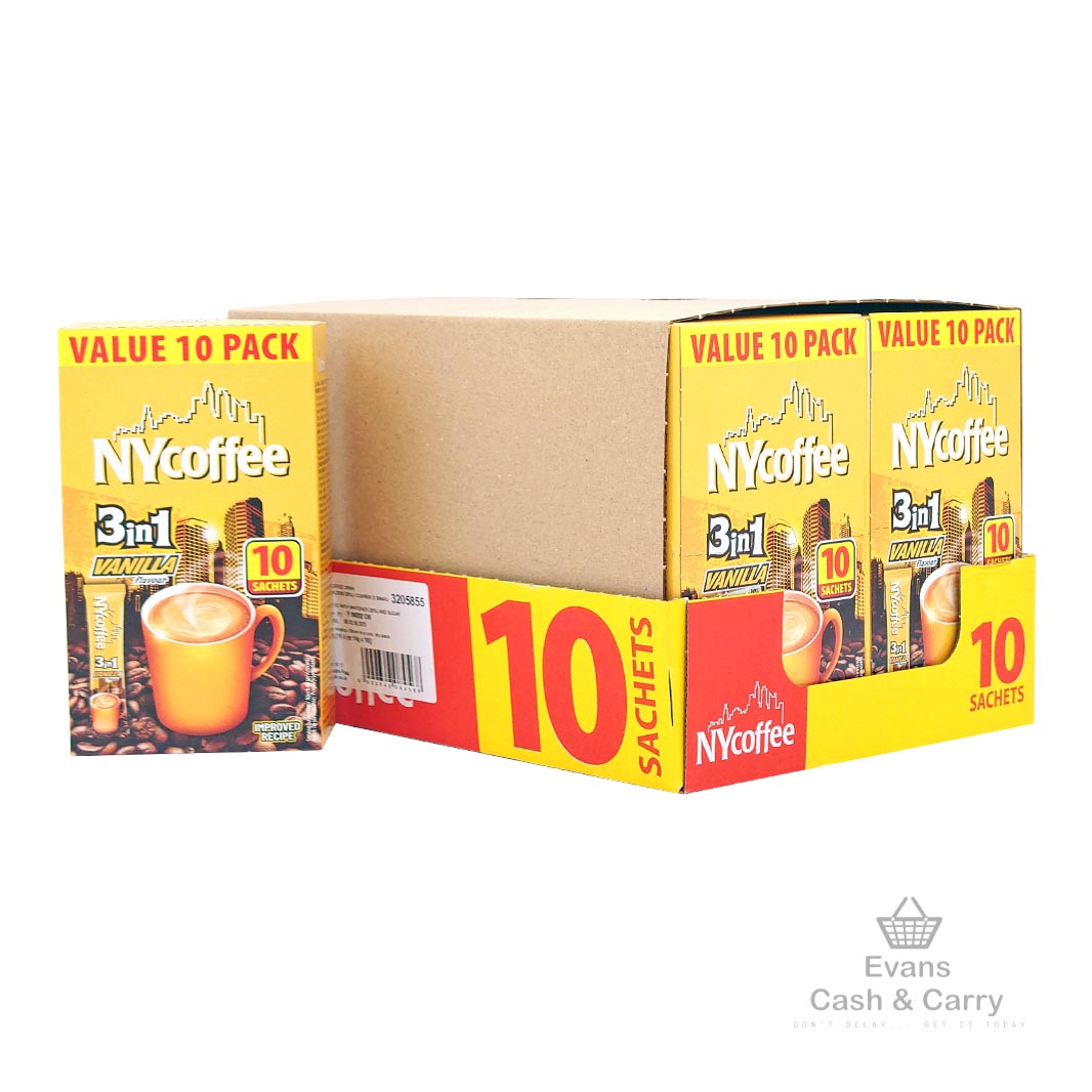 (BBE 02/08/25) CASE of NY Coffee Vanilla 3in1 (10x 10 Sachets)