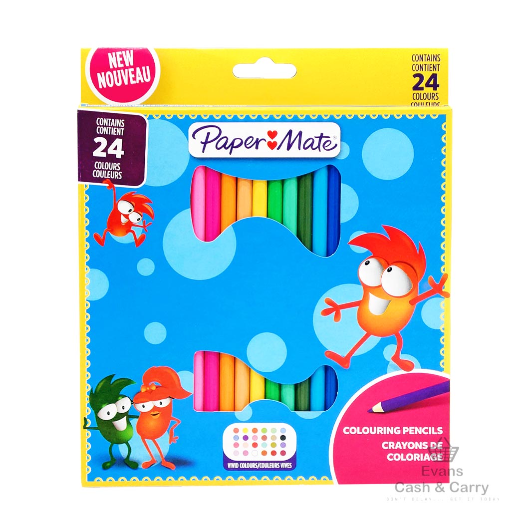 24 Pack Papermate Colouring Pencils – Evans for Everyone