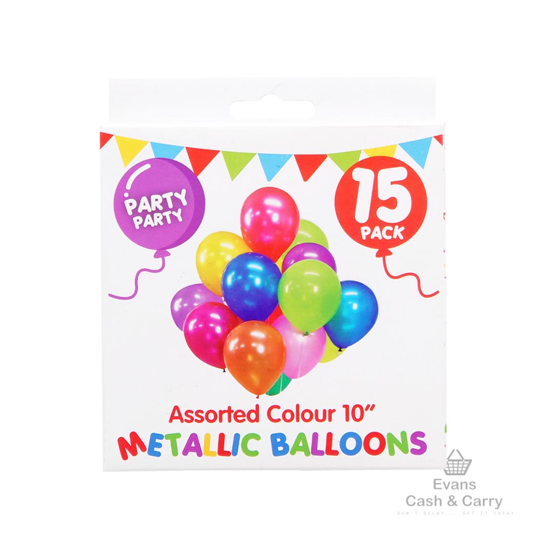 Assorted Metallic Balloons (15 Pk)