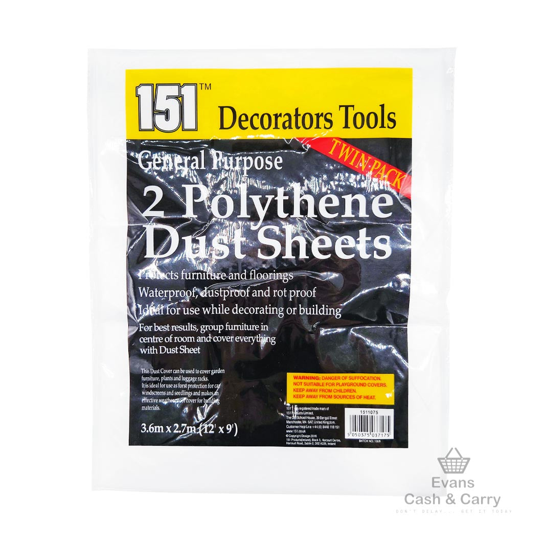 151 Polythene Dust Sheets (2 pack)