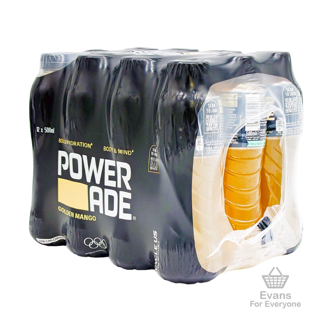 (BBE 03/25) CASE of Powerade - Golden Mango (12x500ml) (£6 each 2 for £11)