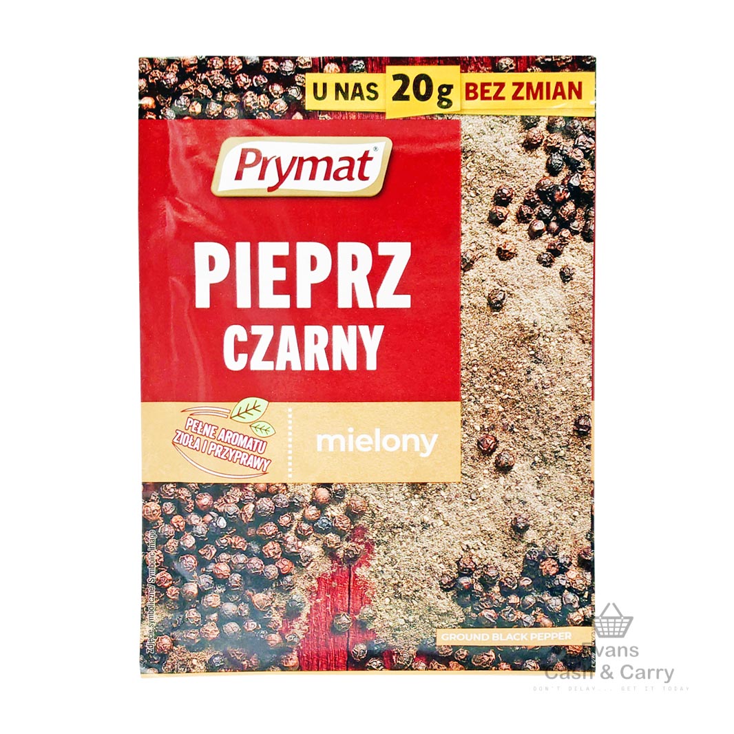 (BBE 04/27) Prymat Pieprz Czarny Mielony - Ground Black pepper (20g)