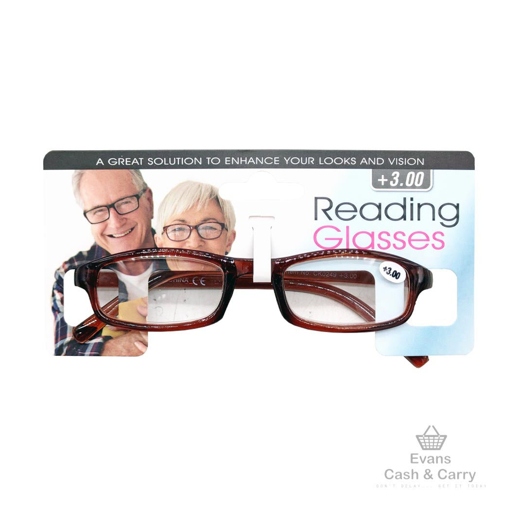 3.00 Brown Reading Glasses