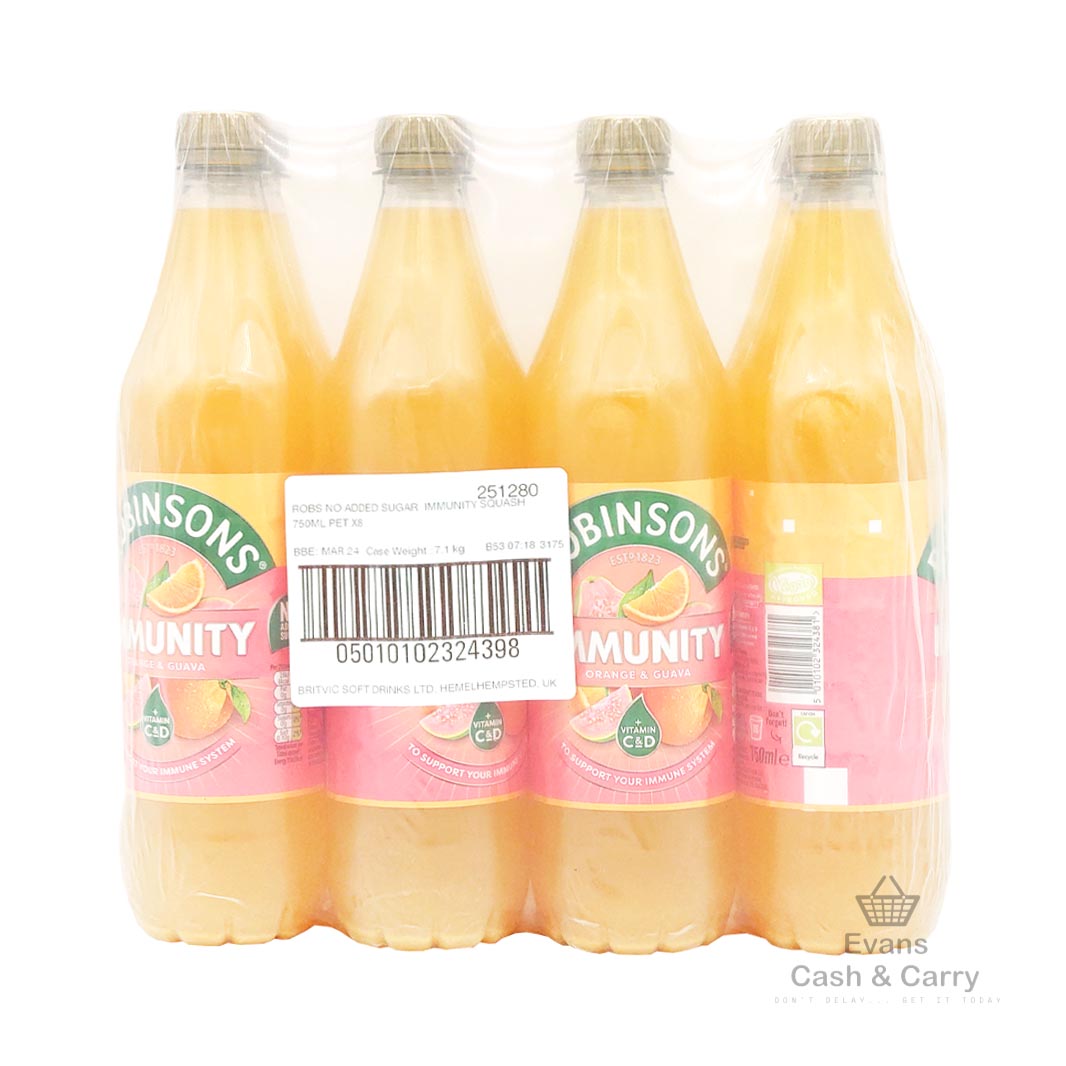 CASE of (BBE - 09/24) Robinsons Immunity Orange & Guava Squash (8x750ml)