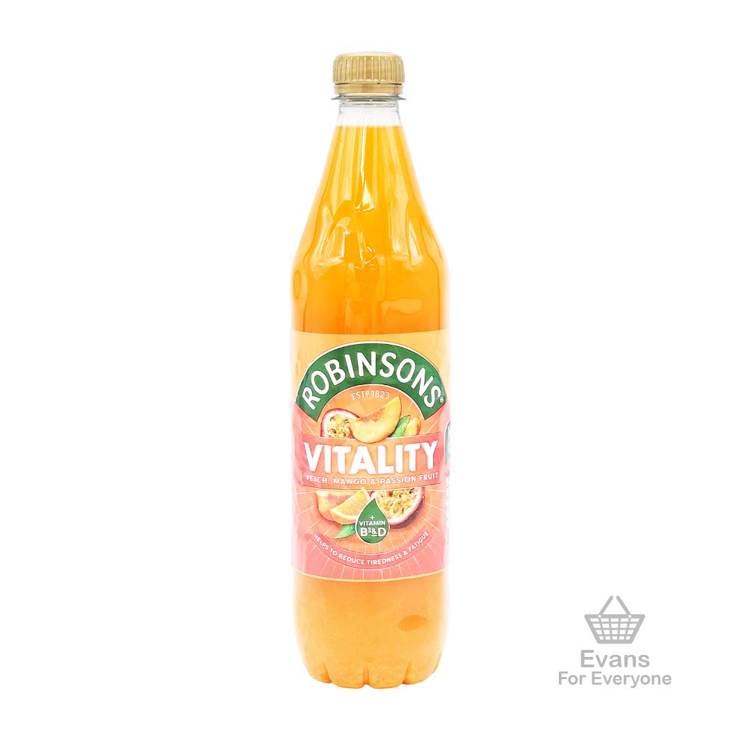 (BBE 09/24) Robinsons Vitality - Peach, Mango & Passionfruit (750ml) (£1 each or 2 for £1.80)