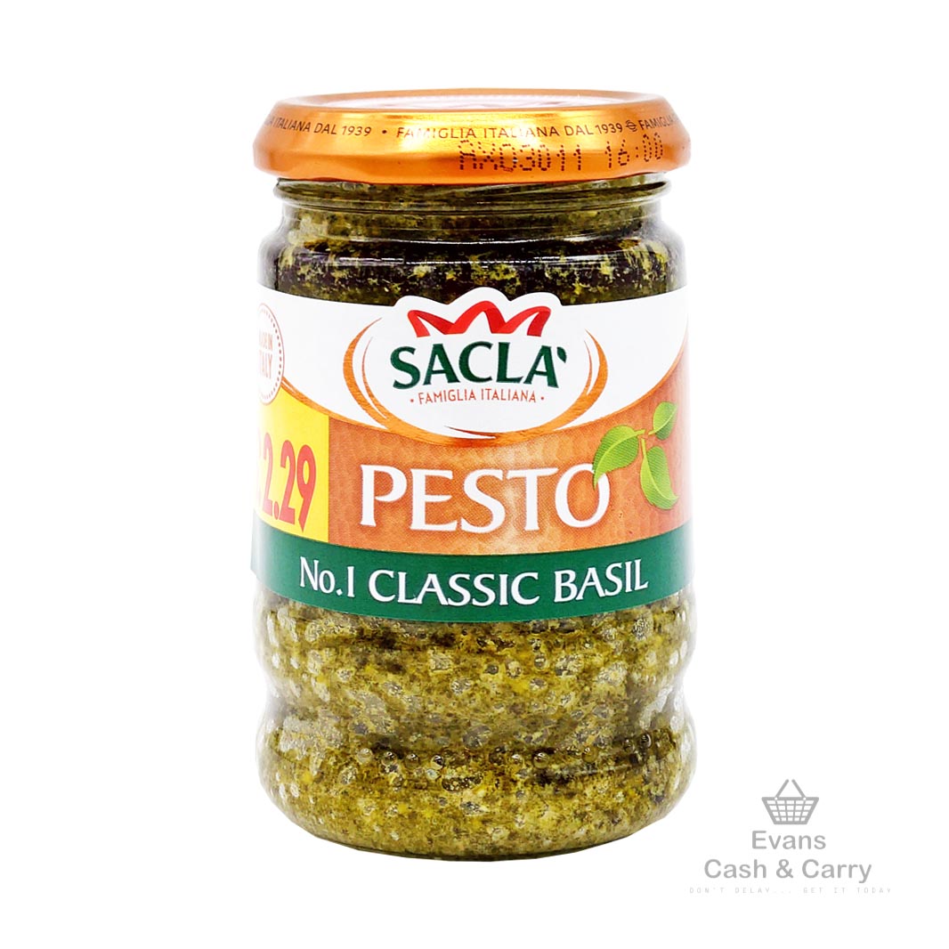 (BBE 07/24) - Sacla Classic Basil Pesto (190g) (£1.20 each or 2 for £2.20)