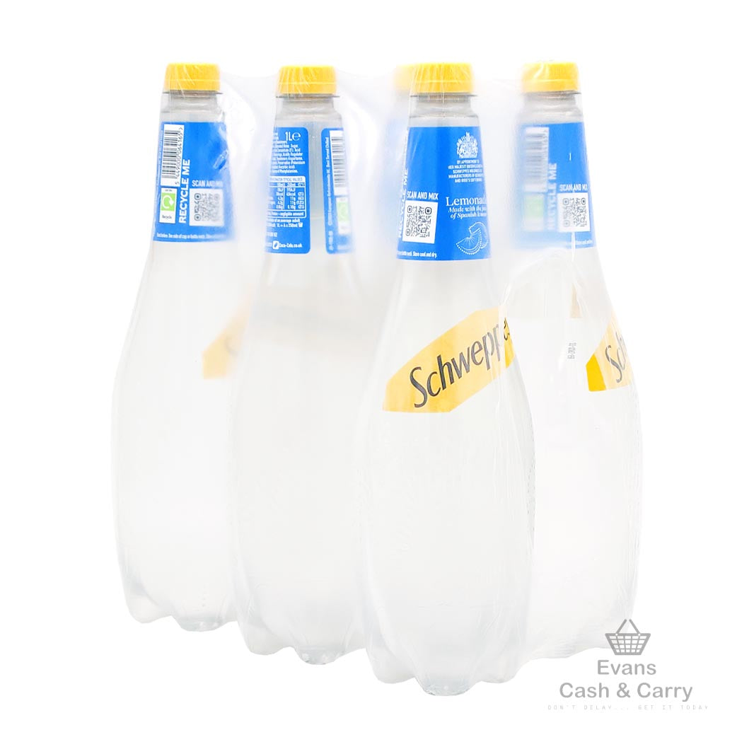 (BBE 31/08/24) CASE of Schweppes Lemonade Bottles (6x 1L)