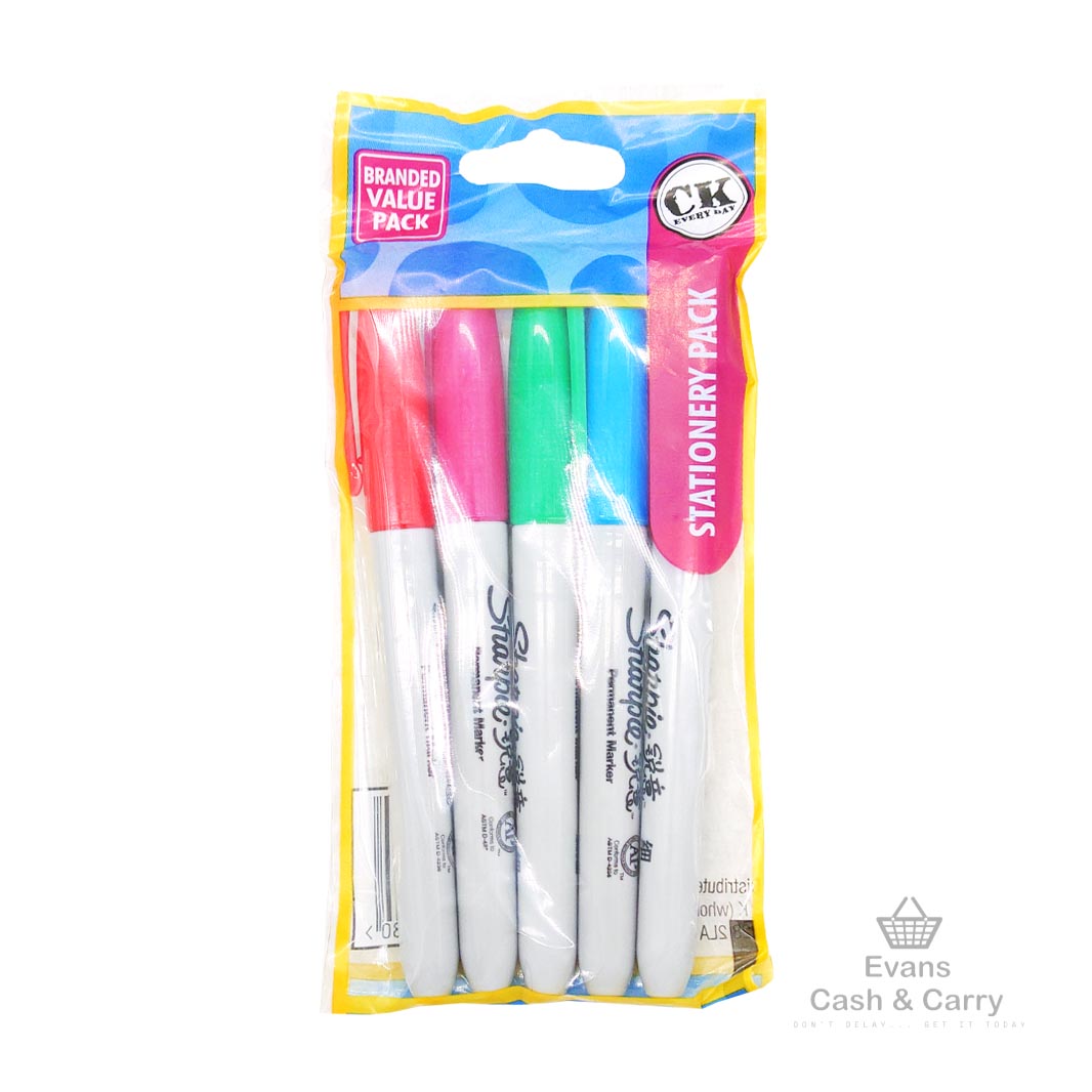 5 Pack Sharpie Marker Pens - Assorted Colours