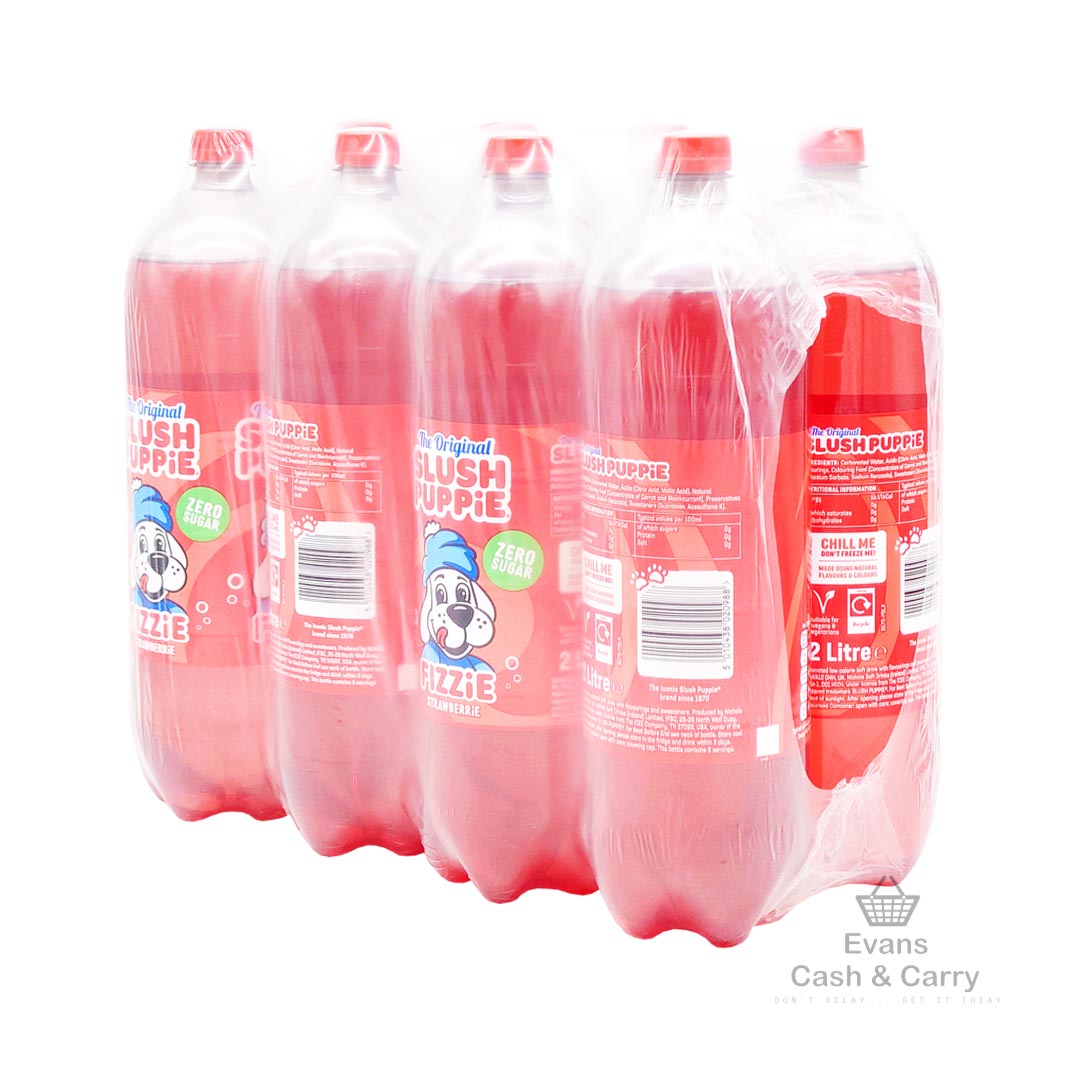 (BBE 31/08/24) CASE of Slush Puppie Fizzy Strawberry Drink (8x2L)