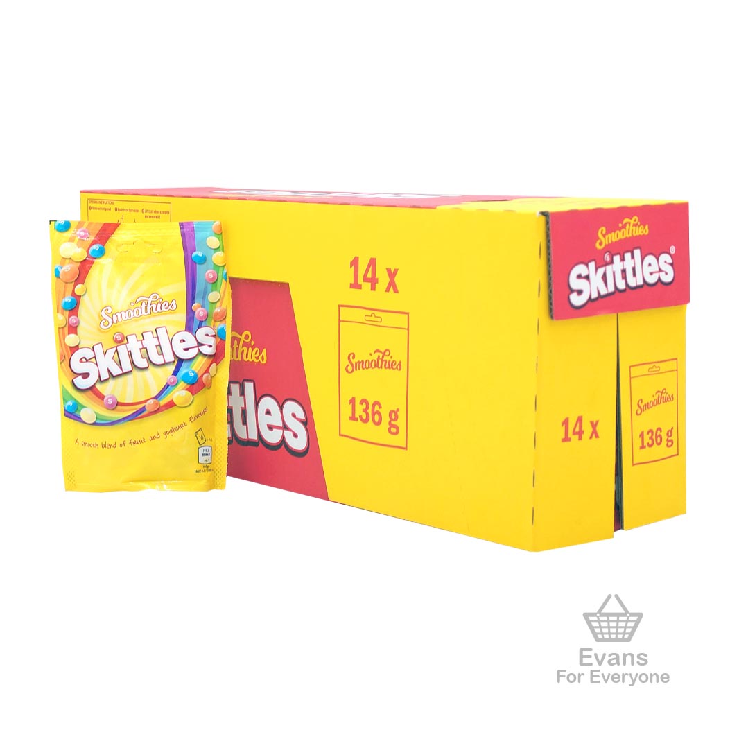 (BBE 03/12/24) CASE of Skittles Smoothies (14x136g)