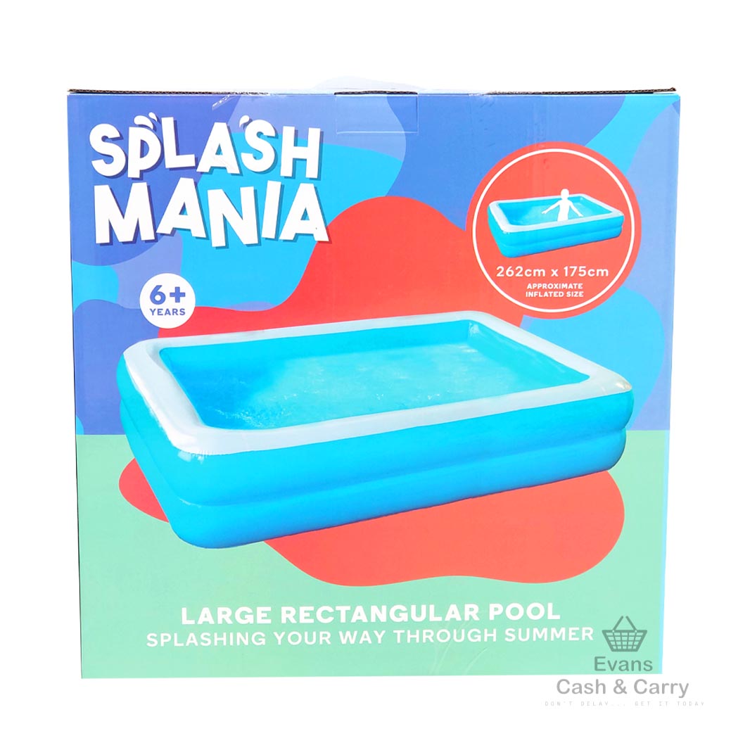 Splash Mania Large Rectangular Pool (262cm x 175cm)