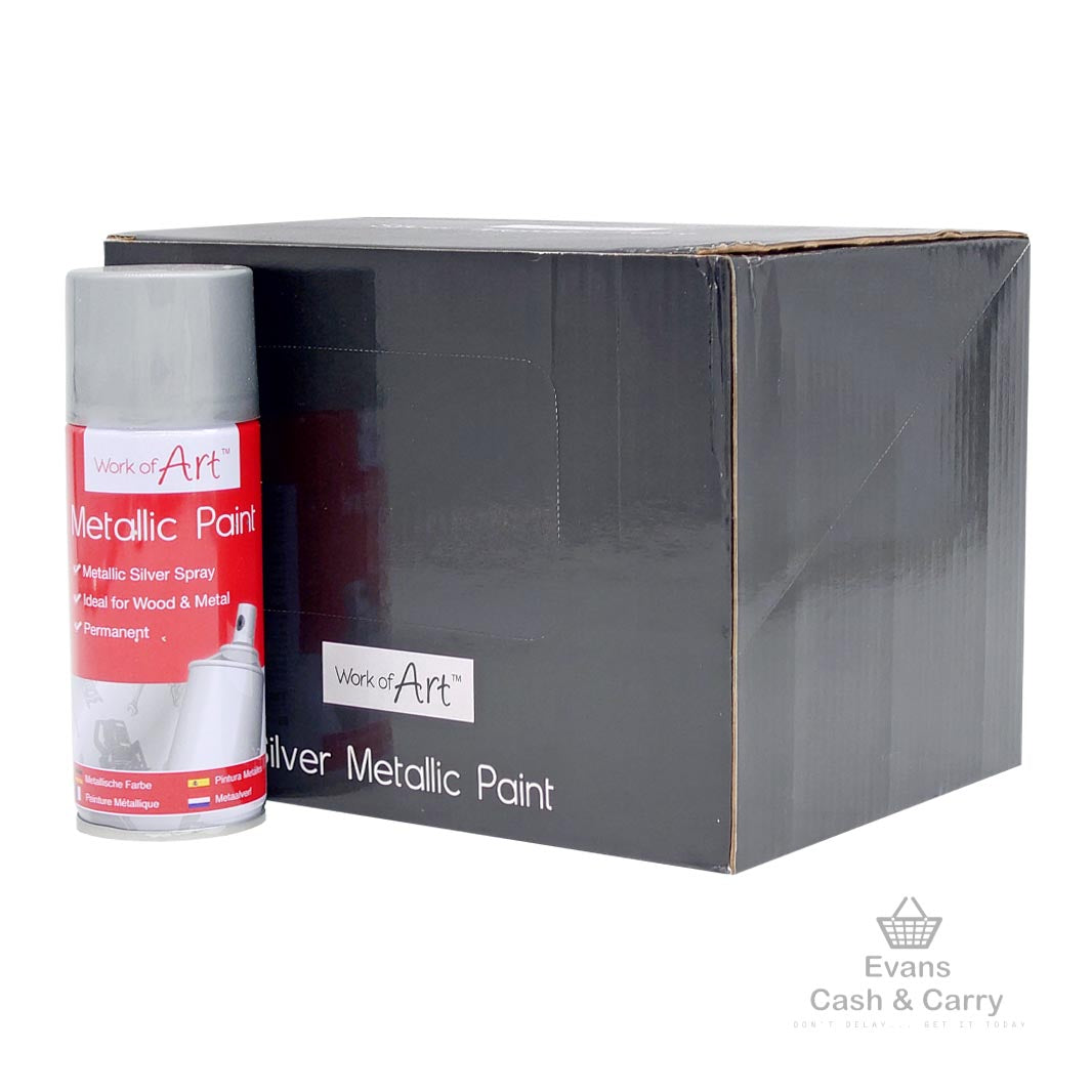 CASE of Metallic Spray Paint - Silver (12pk)