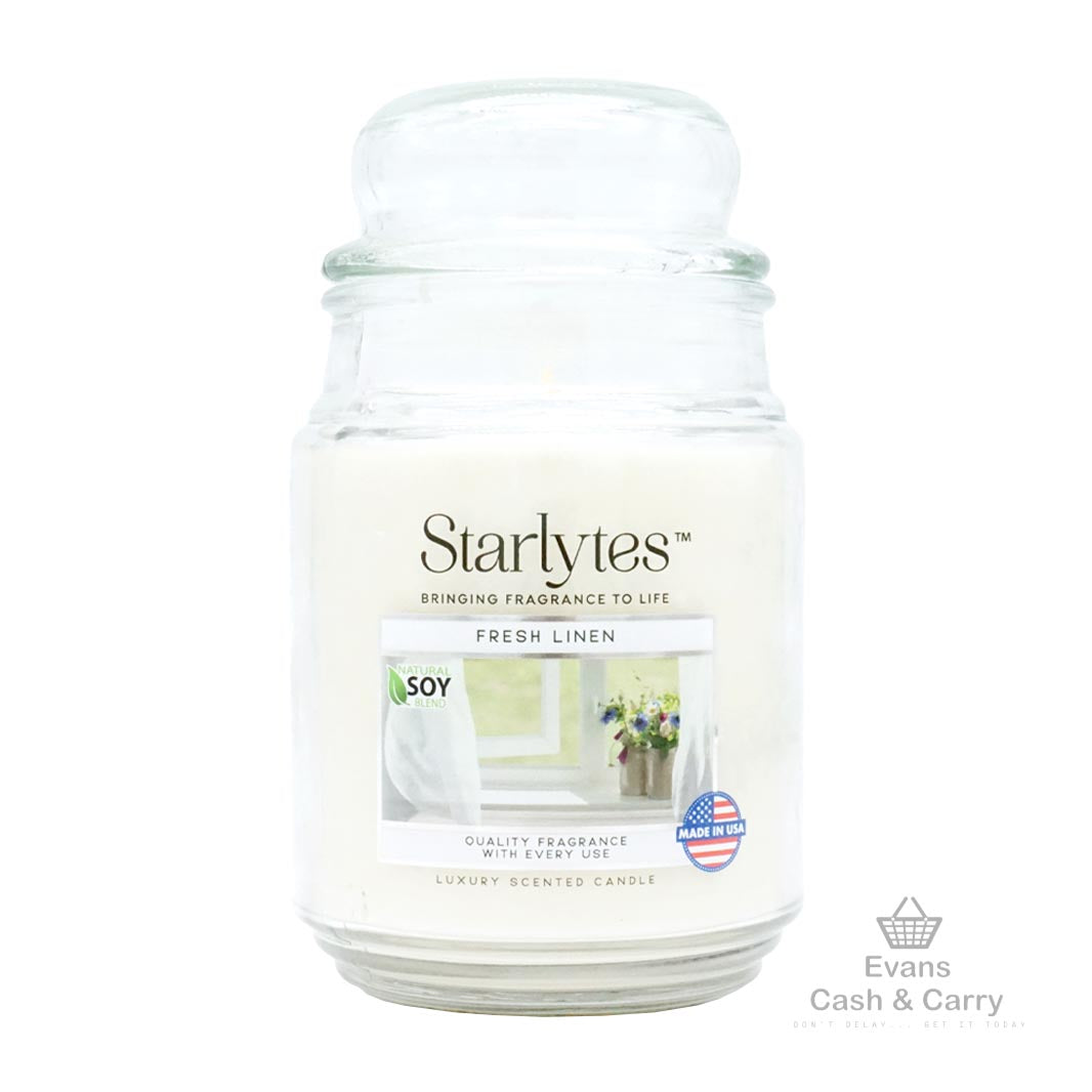 Starlytes Luxury Scented Candle Fresh Linen 510g, Home Accessories