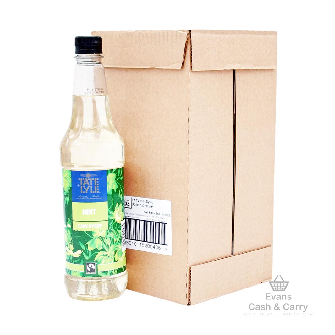 (BBE 10/23) CASE OF Tate & Lyle Mint Coffee Syrup (4x750ml) Evans