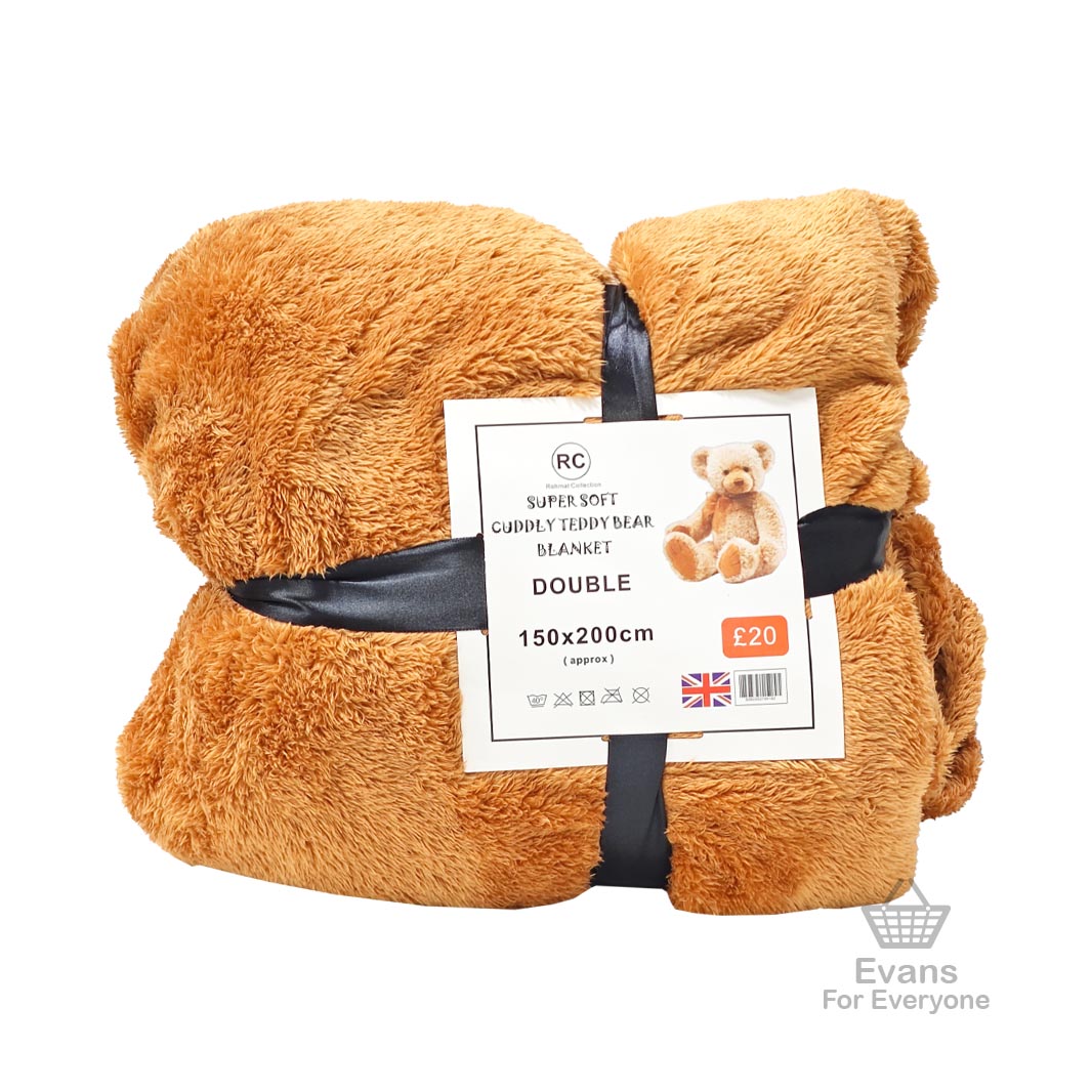 Supersoft Cuddly Teddybear Blanket - Assorted Colours