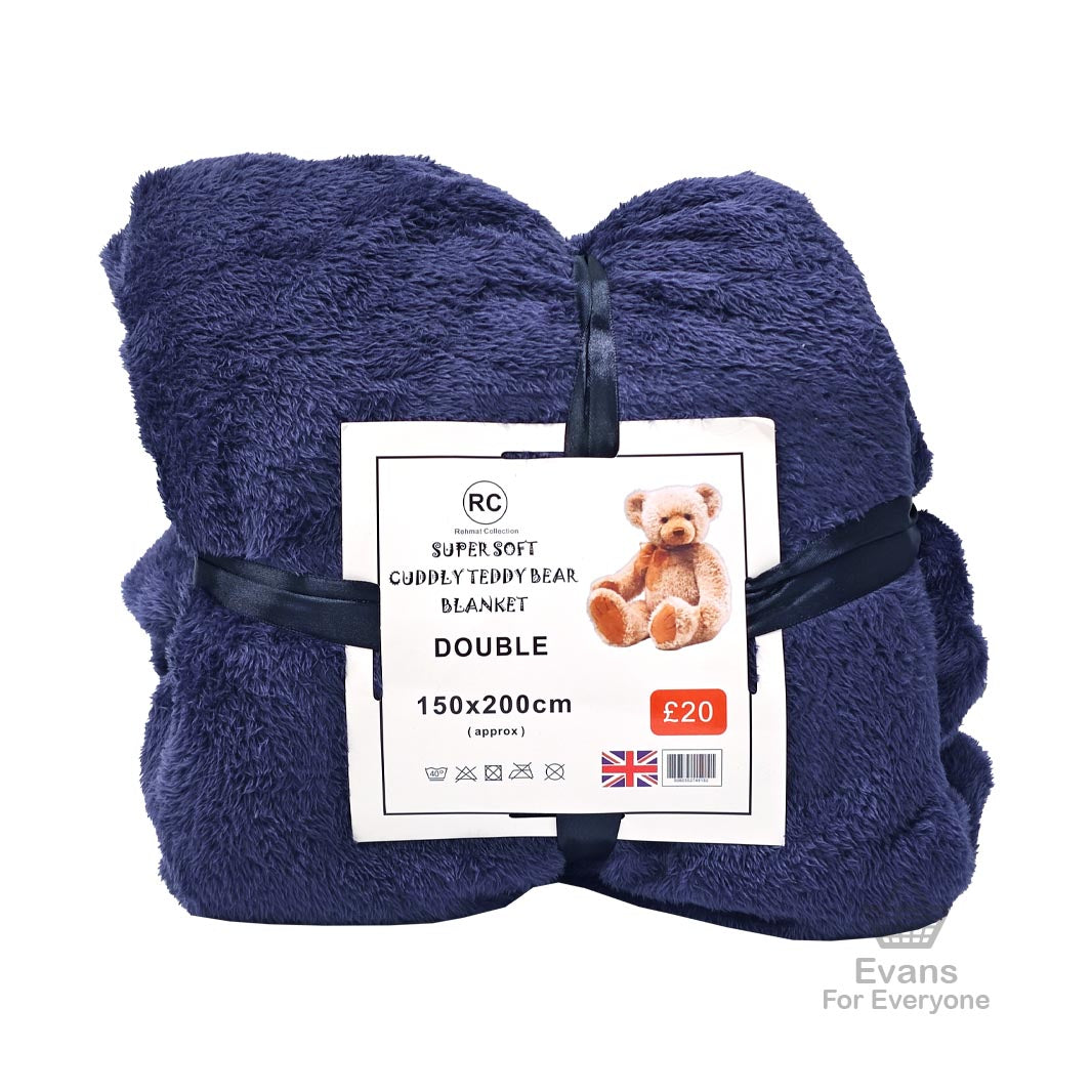 Supersoft Cuddly Teddybear Blanket - Assorted Colours