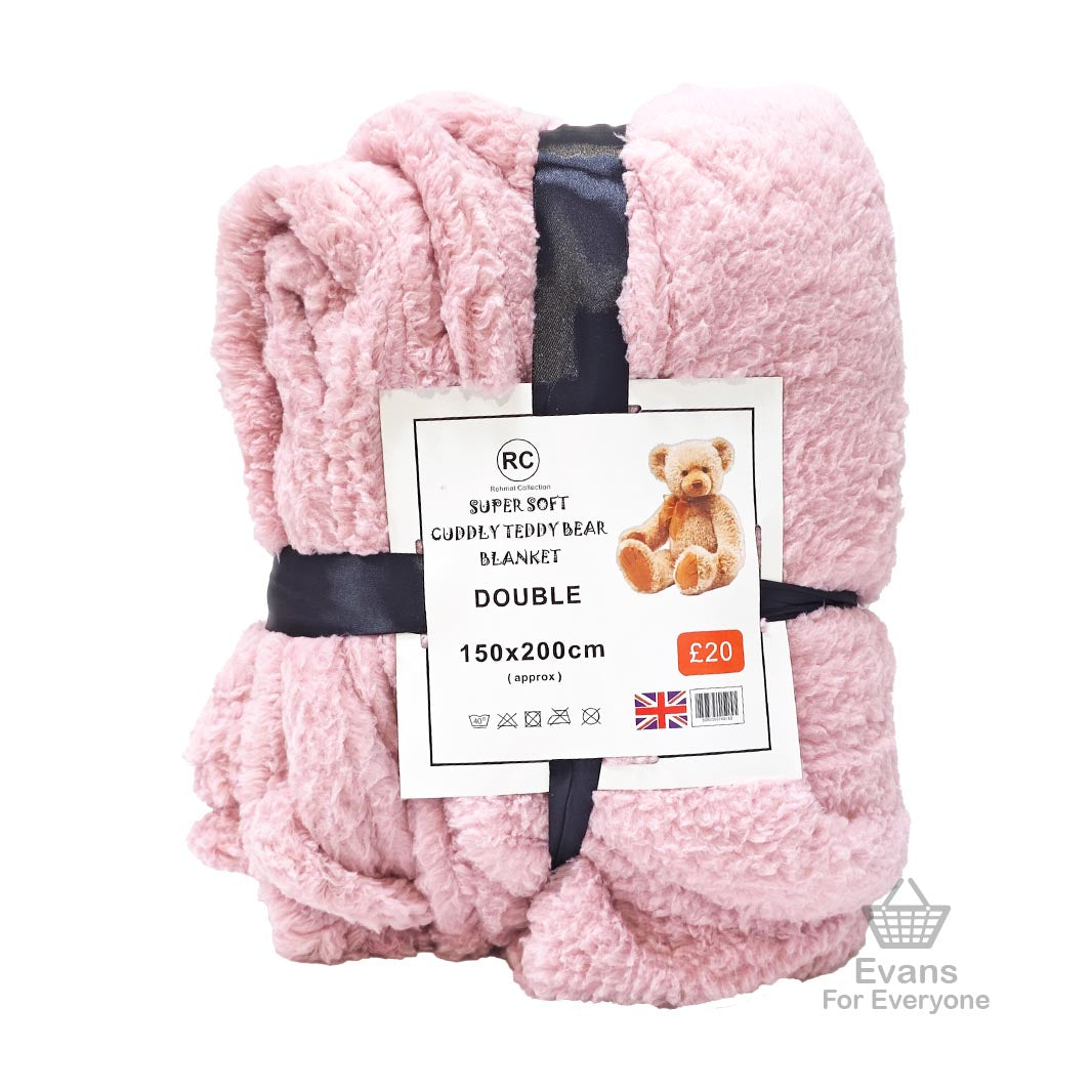 Supersoft Cuddly Teddybear Blanket - Assorted Colours