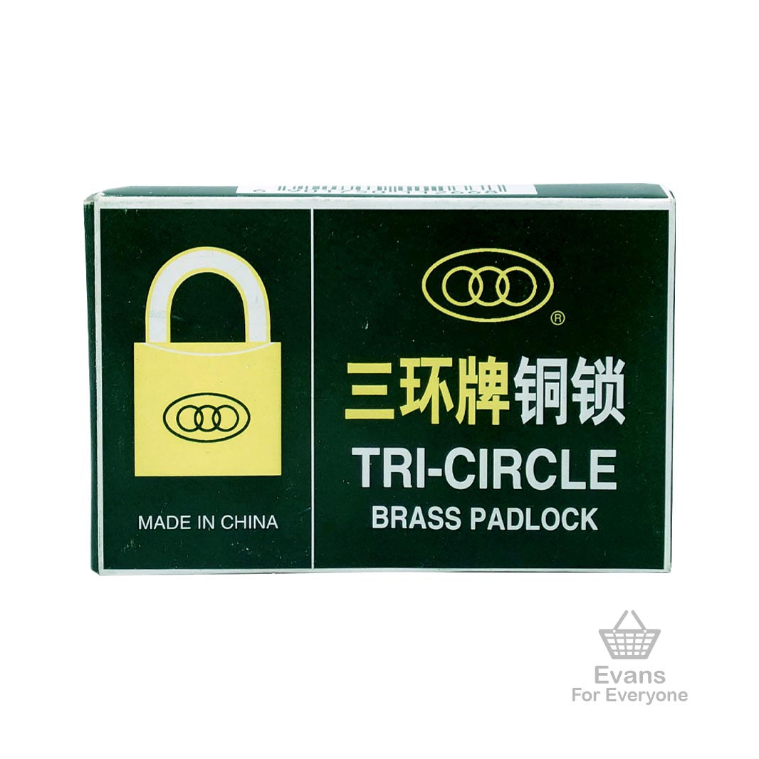 Tri-circle brass padlock (63mm)