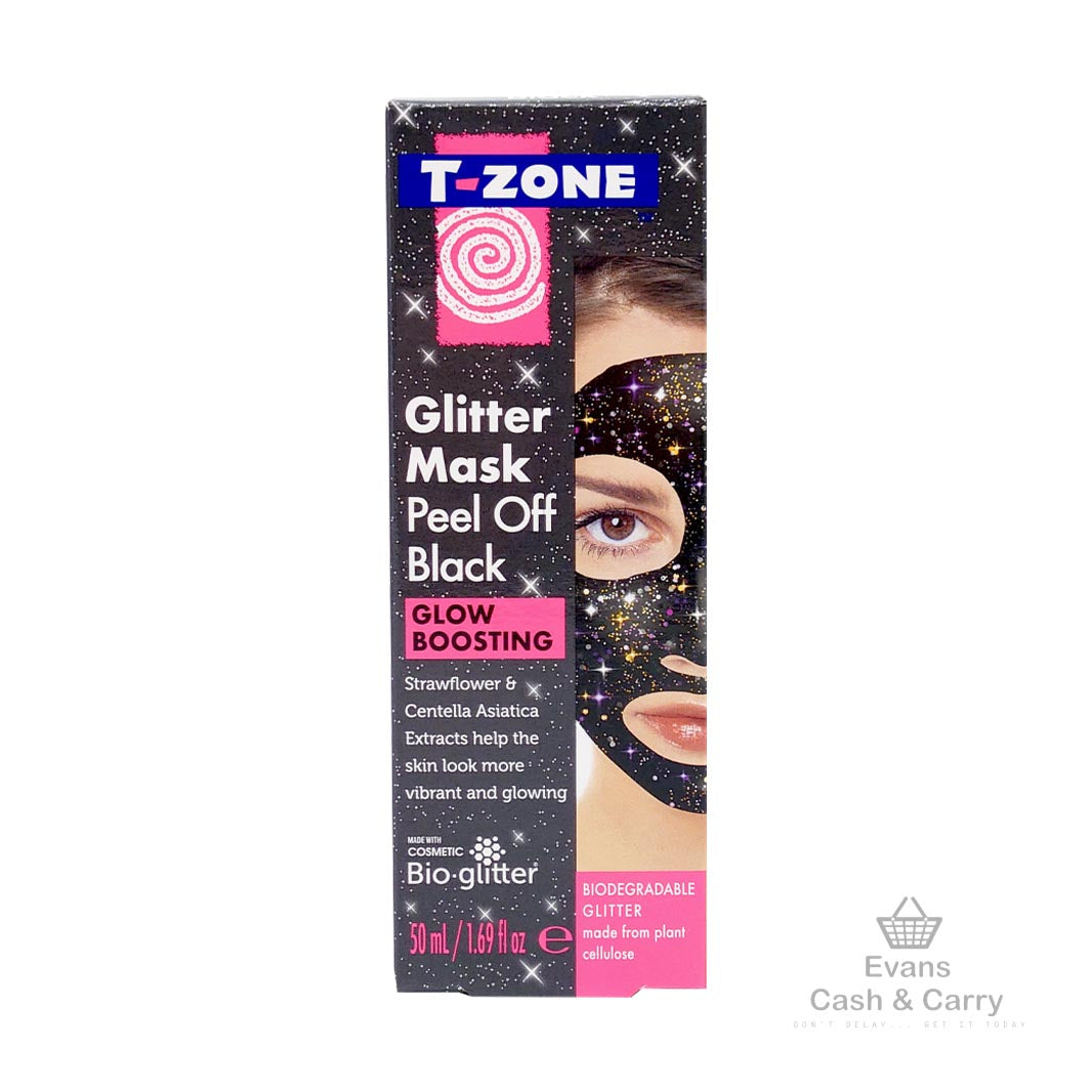 T-Zone Peel Off Mask - Black Glitter (50ml) (£1.50 each / 2 for £2.50)