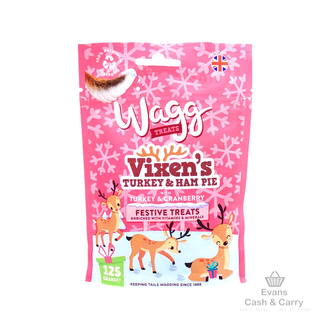 (BBE - 31/03/25) Wagg Vixen's Turkey & Ham Pie Dog Treats (125g) (£1.50 Each / 5 for £6.50)