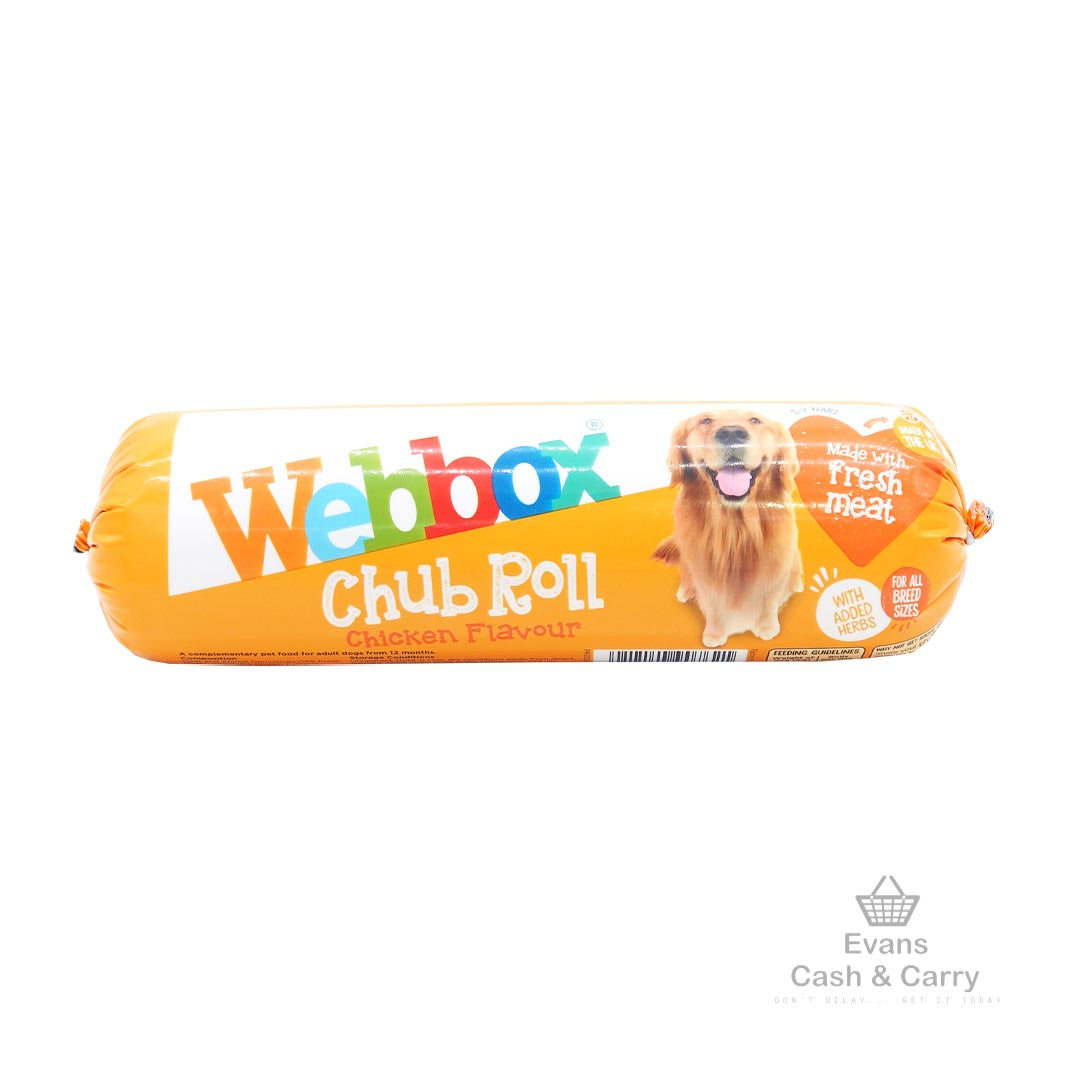 (BBE - 08/24) Webbox Chub Roll - Chicken (720g) (80p each or 2 for £1.50)