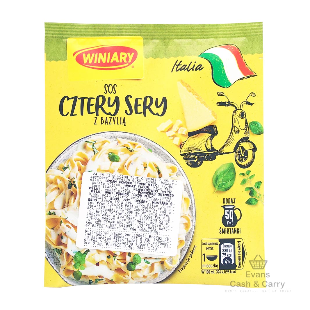 (BBE 10/24) Winiary Sos Cztery Sery Z Bazylia - Four Cheeses Sauce with Basil (37g)