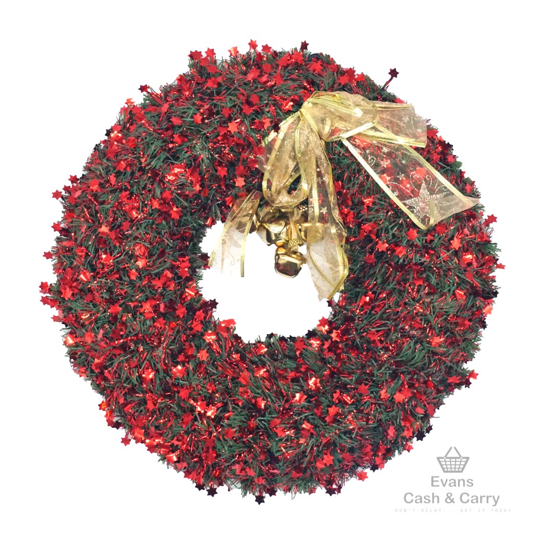 Luxury Tinsel Wreath (Assorted Colours)