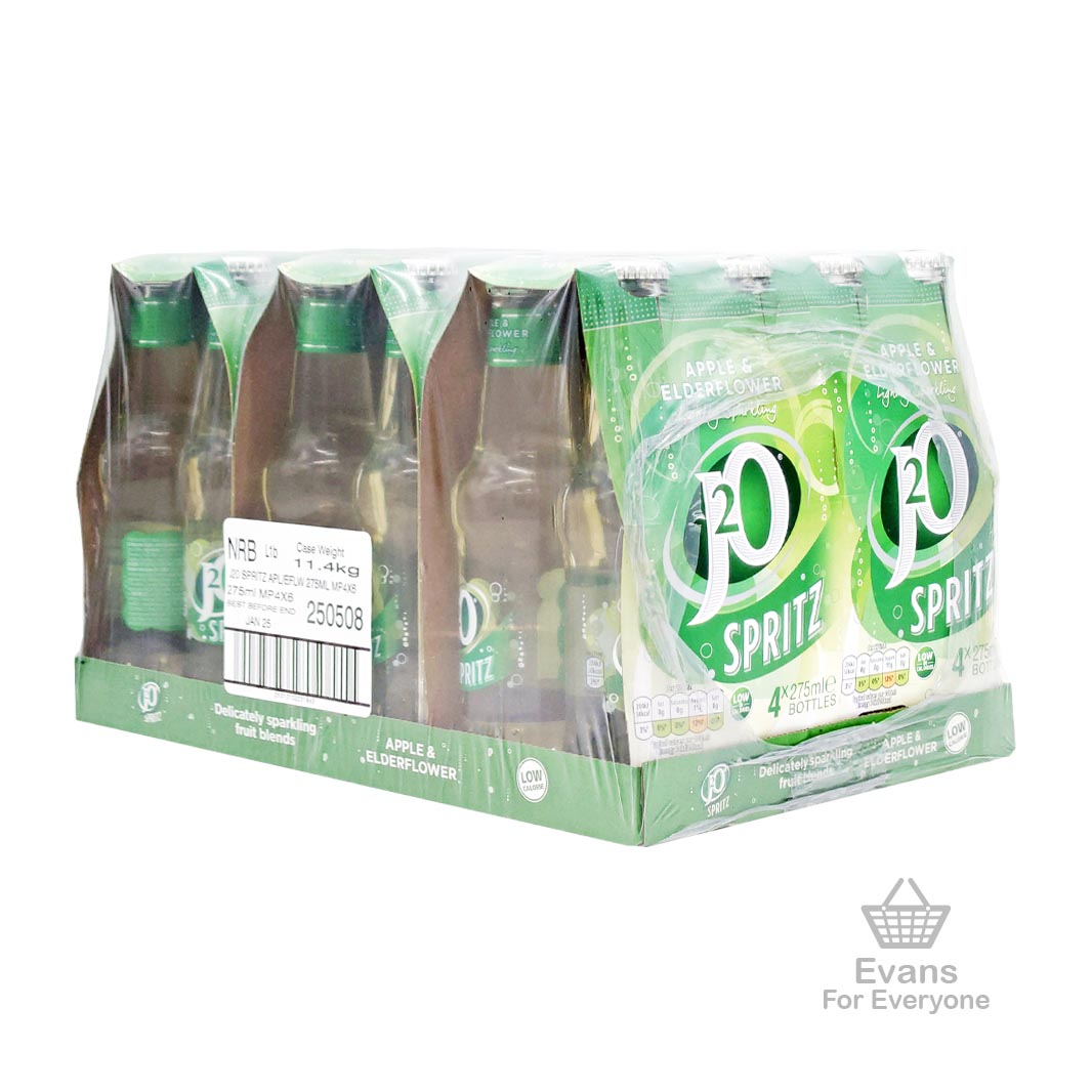 (BBE 01/25) 6x4 Pack j2o Spritz - Apple & Elderflower (24x275ml)