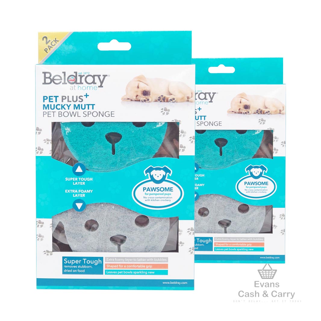 2x Beldray Mucky Mutt Pet Bowl Sponge (2x2 pack)