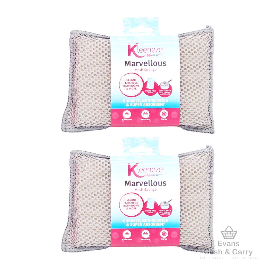 2x Grey Kleeneze Marvellous Mesh Sponge