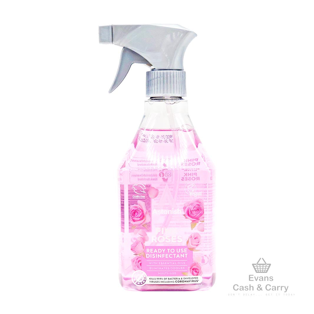 Astonish Pink Roses Ready To Use Disinfectant Spray (550ml)