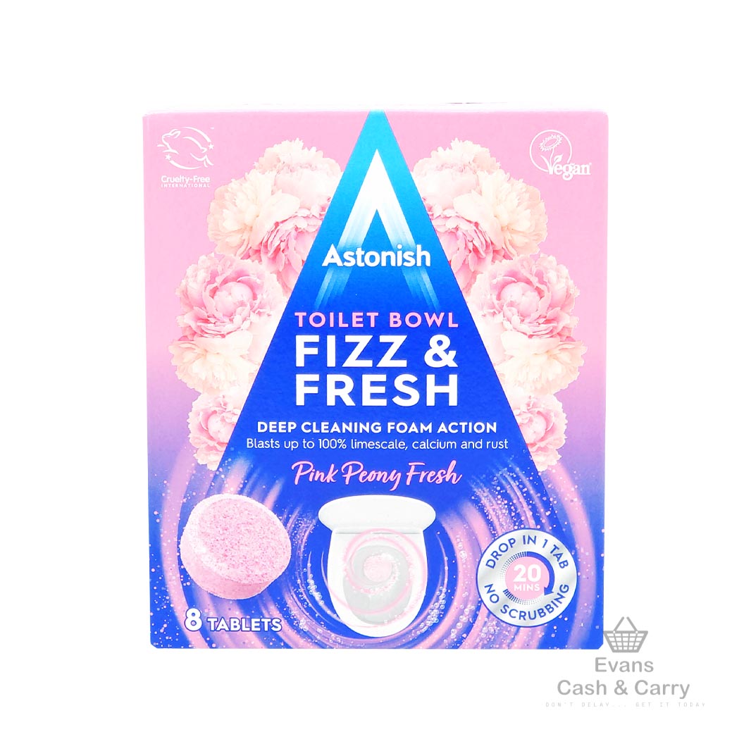 Astonish Toilet Bowl Fizz & Fresh Tabs Pink Peony Fresh (8pk)