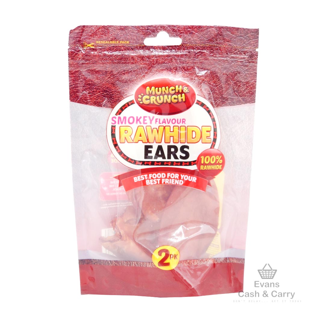 (BBE 04/25) Munch Crunch Smokey Flavour Rawhide Ears (2 pack)