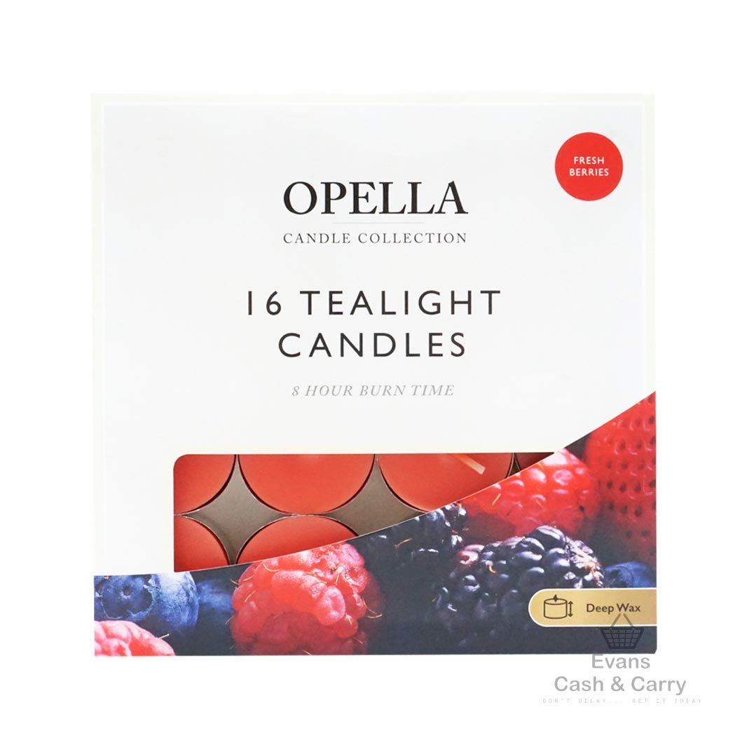 Opella 16 Tealight Candles- Fresh Berries