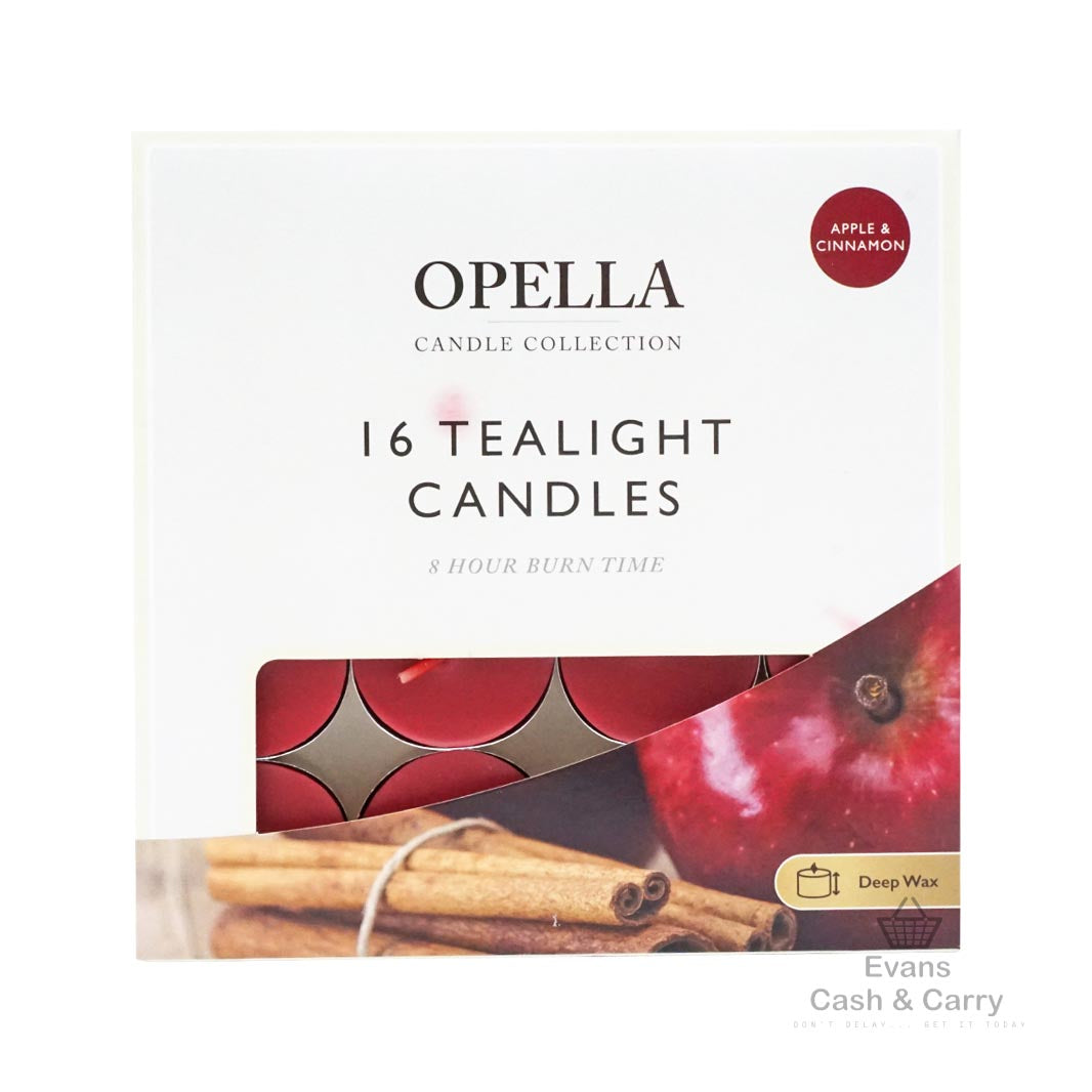 Opella 16 Tealight Candles- Apple & Cinnamon