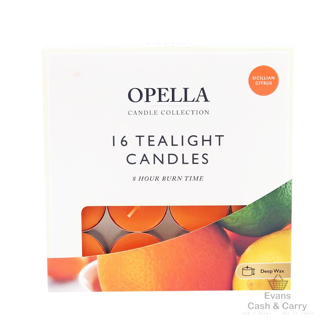 Opella 16 Tealight Candles- Sicillian Citrus