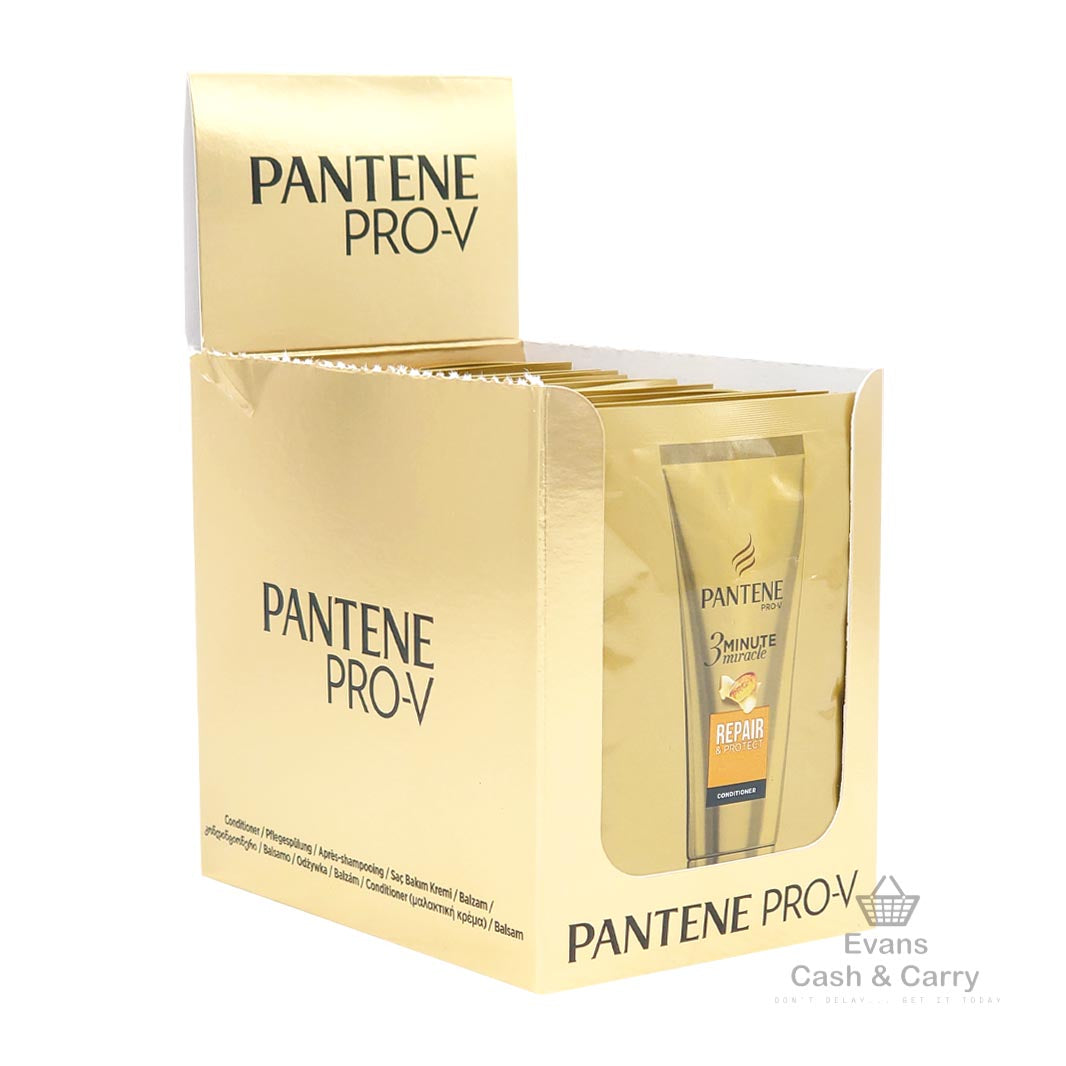 Pantene Pro-V 3 Minute Miracle Repair & Protect Conditioner Treatment Sachets Case (18x25ml)