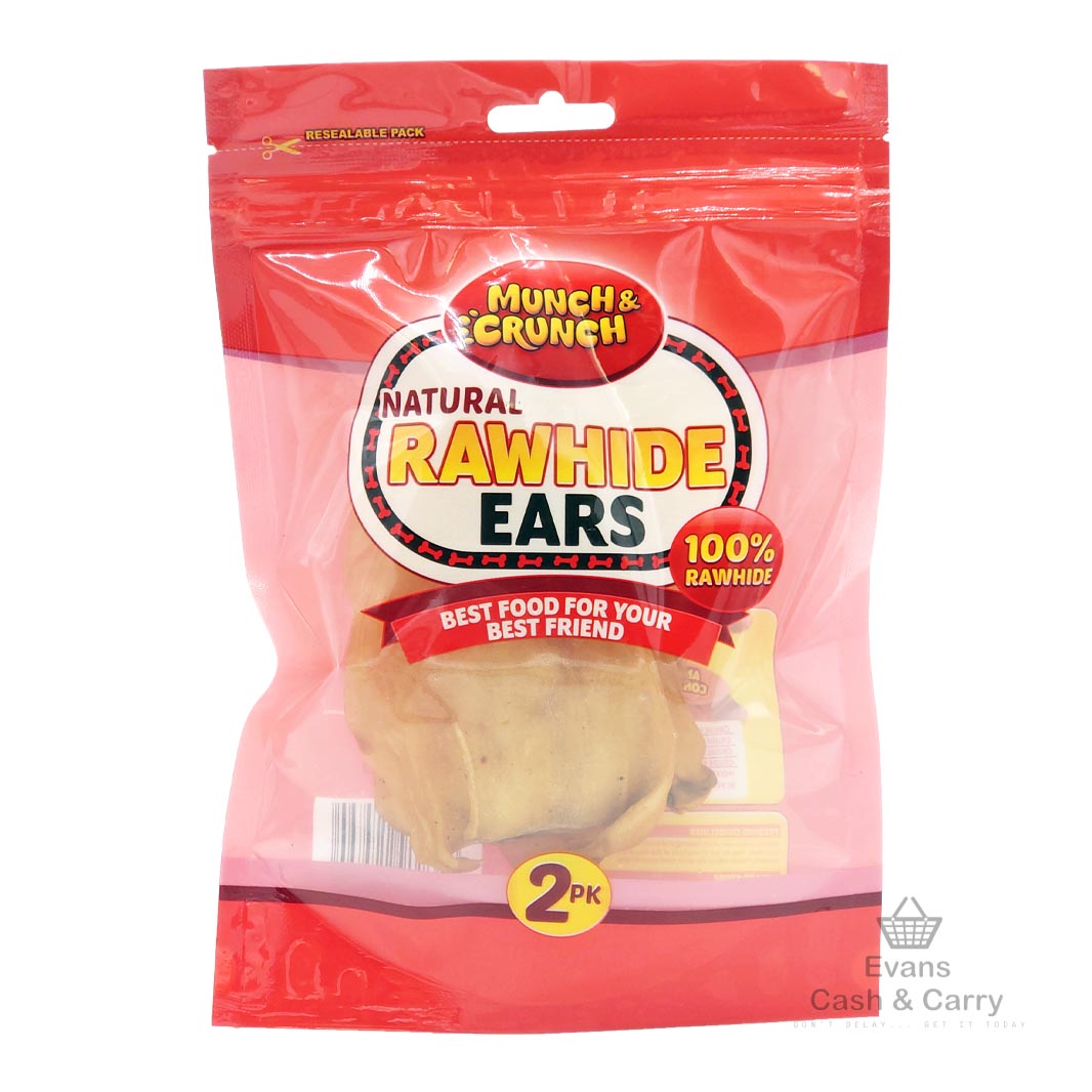 (BBE 06/25) Munch Crunch Natural Rawhide Ears (2 pack)