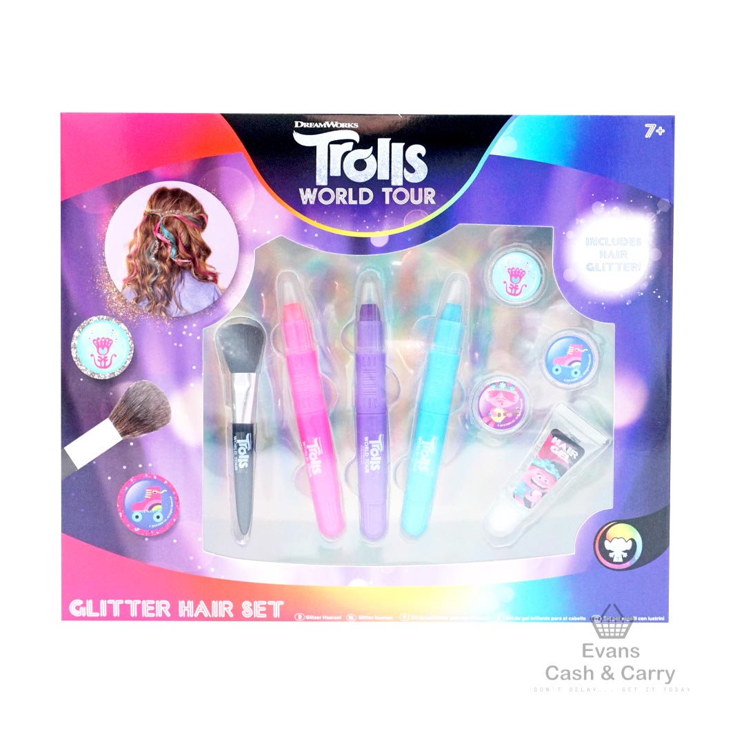 Trolls World Tour Glitter Hair Set