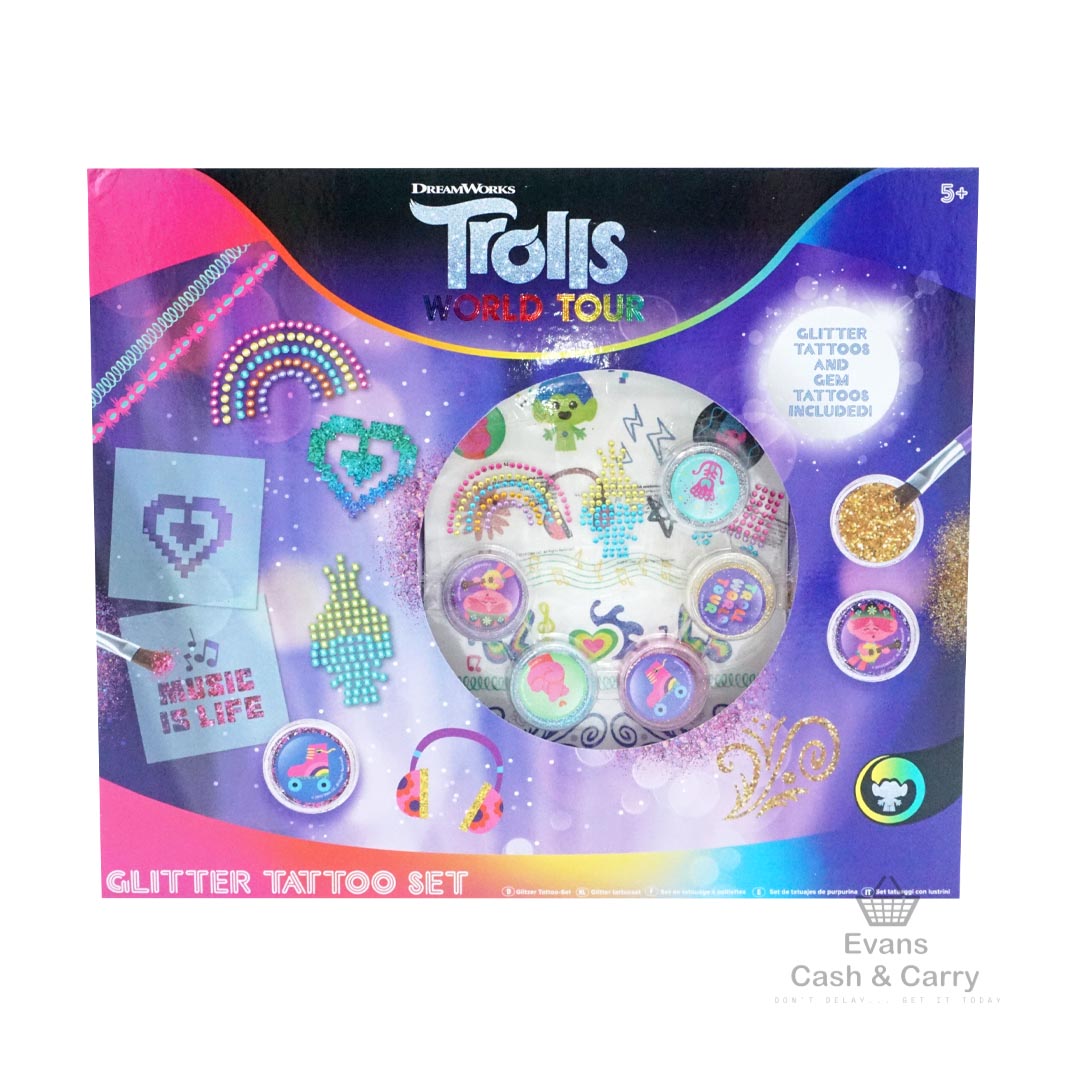 Trolls 2 Glitter Tattoo Set